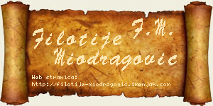 Filotije Miodragović vizit kartica